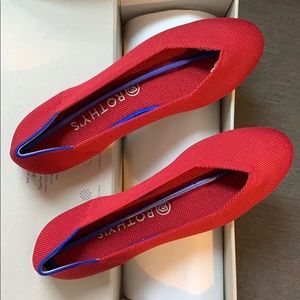 Rothy’s scooter red flats 9.5 NIB